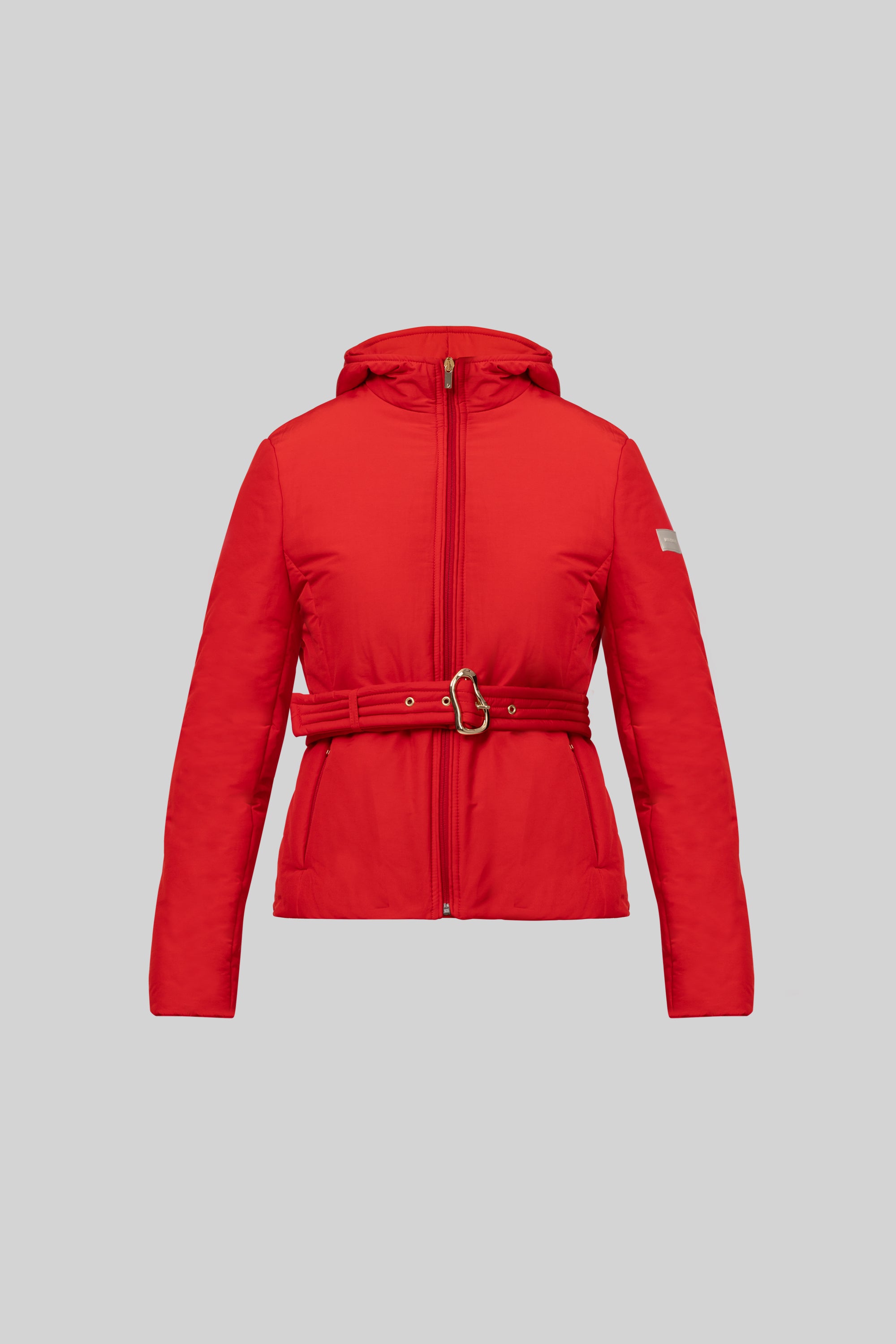 Belted down puffer jacket