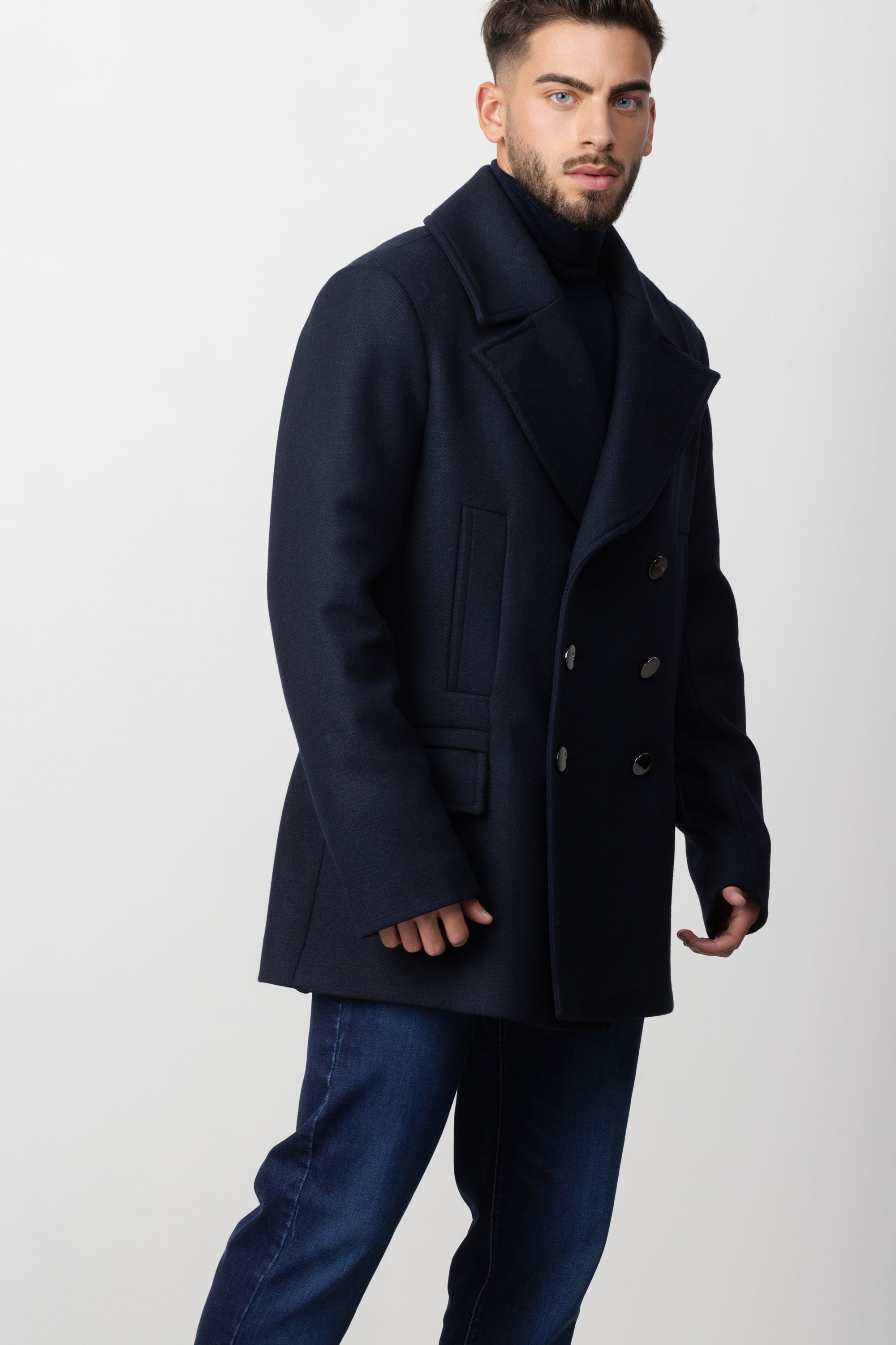 Wool blend best sale double breasted peacoat