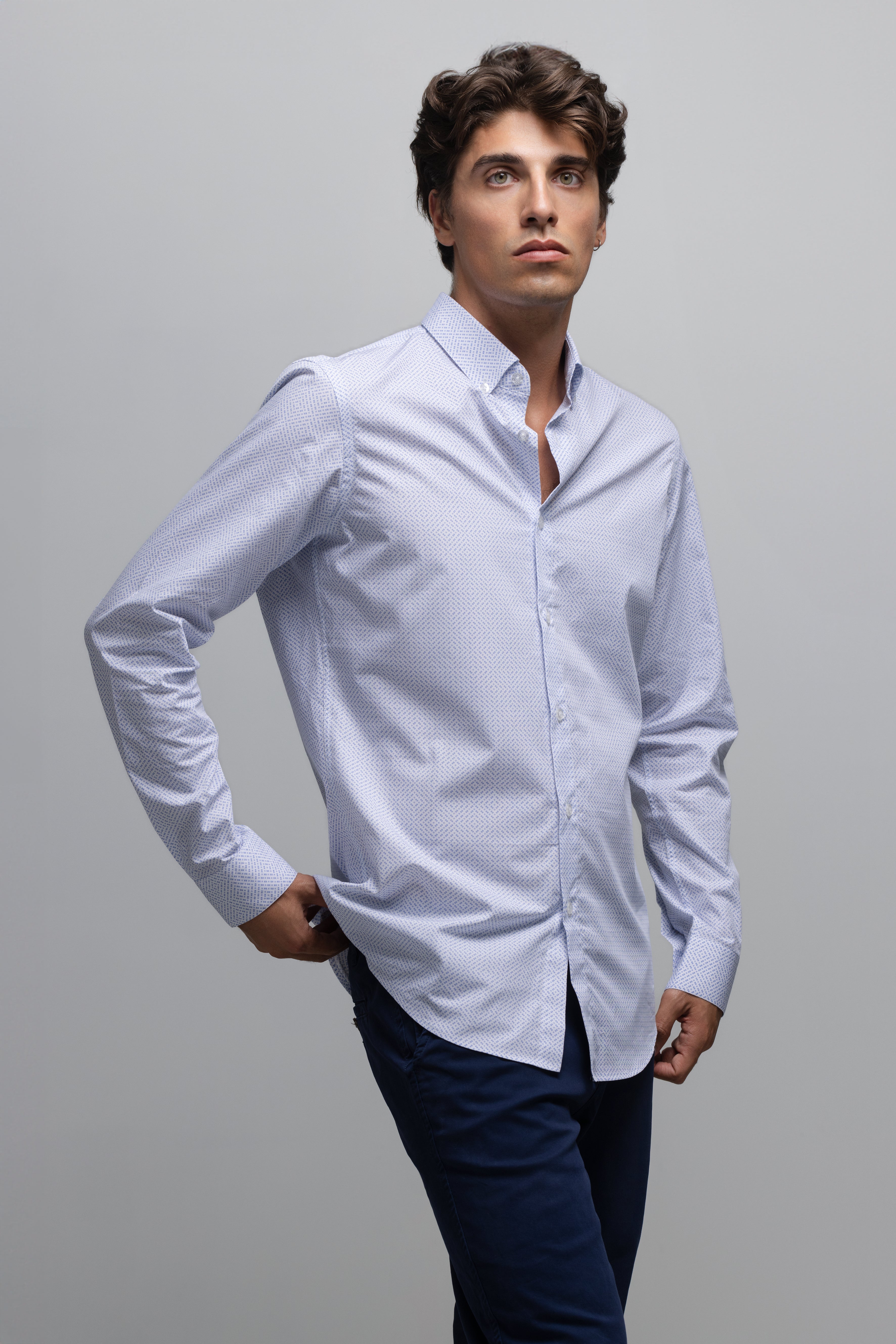 Micromotifs Cotton Slim Shirt